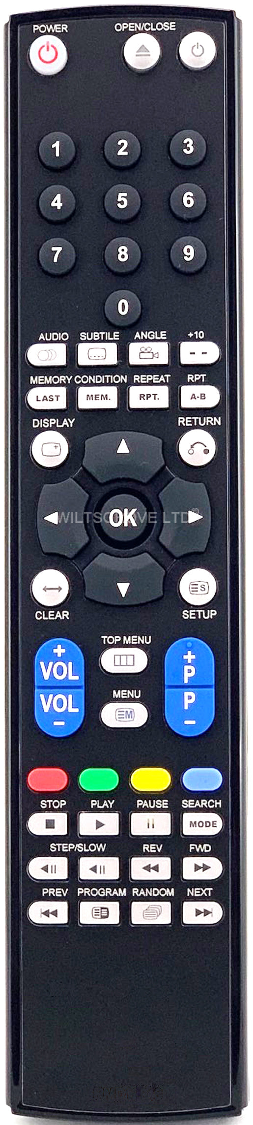 PIONEER DV-525/WV DV-525/WY DV-545/WVXJ Replacement Remote Control